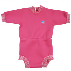 Splashabout: Happy Nappy Wetsuit Pink Candy Stripes - L 6-14mth (Indonesia Only)